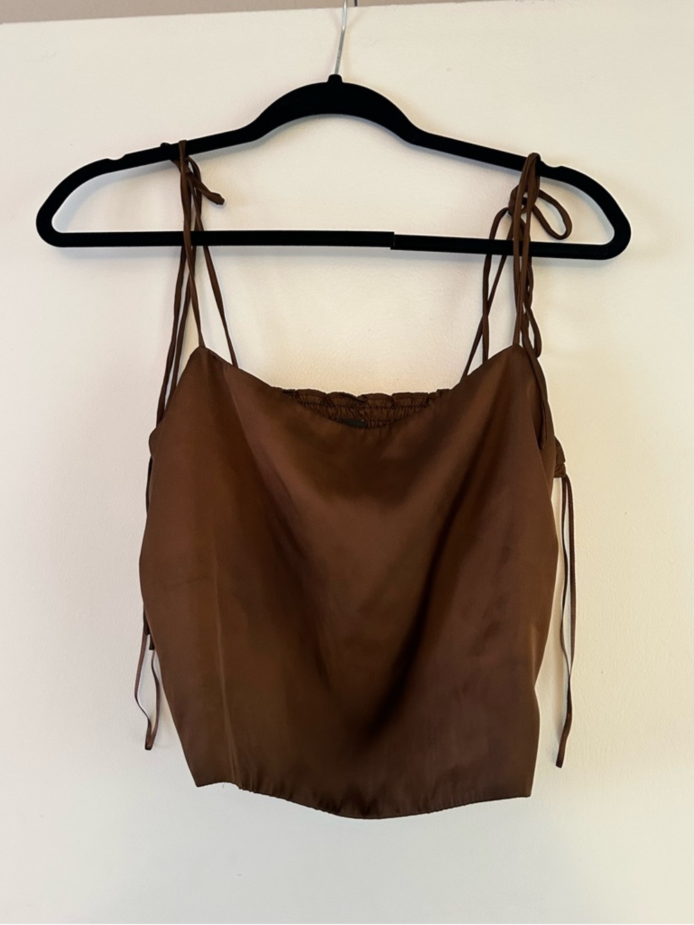 Urban Outfitters Brown Satin Tank Size: Large